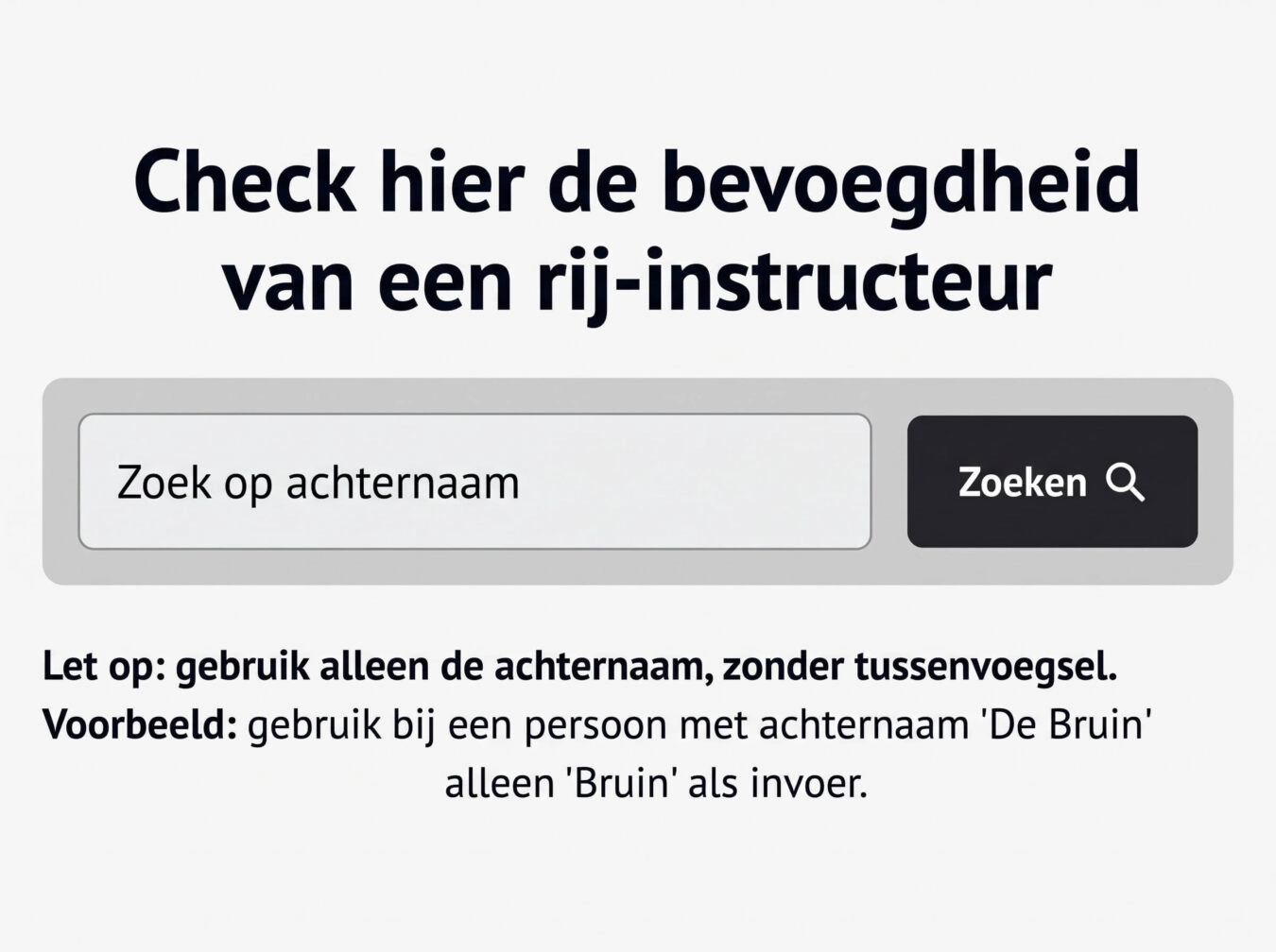 Controleer de bevoegdheid van een rijinstructeur